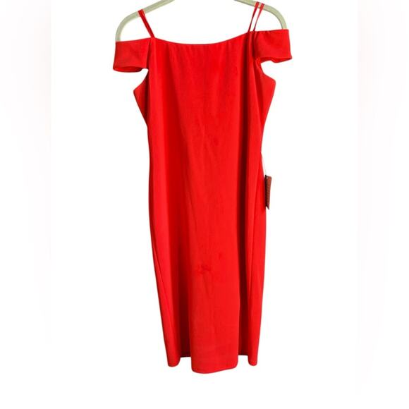 Eliza J Red Off-Shoulder Sheath Cocktail Dress size 6 - Picture 2 of 11